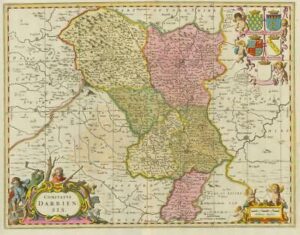 c1694 ORIGINAL ANTIQUE Map of DERBYSHIRE