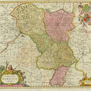 c1694 ORIGINAL ANTIQUE Map of DERBYSHIRE