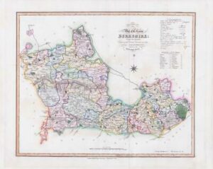 1833 Large Engraved Map BERKSHIRE William Ebden Duncan Original Colour (DUK21)