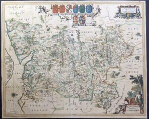c1650 - Original Antique Map of HAMPSHIRE by JANSSON Hantoniae Berkshire (LM5)