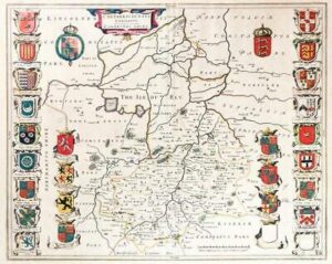 c1646 Antique Map CAMBRIDGESHIRE Cantabrigiensis BLAEU Latin Edition (LM7)