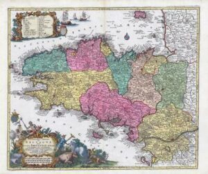 c1760 France Regional Map of BRETAGNE BRITANNIAE Brittany by Lotter (HM70)