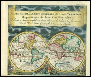 c1683 MAPPE-MONDE ou CARTE GENERALE DU GLOBE TERRESTRE Sanson World Map (LM12)