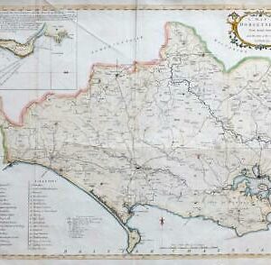 1773 Large map of DORSET Dorsetshire by J Bayly inset of Portland (LM11)