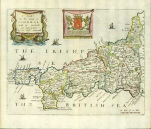 1673 1st ISSUE Map of Cornwall 'A MAPP OF THE COUNTY OF CORNWALL' Richard Blome