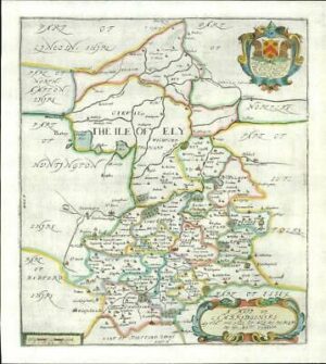 1673 1st ISSUE Map of Cambridgeshire 'A MAPP OF CAMBRIDGSHIRE' RICHARD BLOME