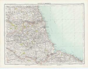 c1885 Large Map ENGLAND - SECTION III NEWCASTLE Durham Bartholomew (RA19)