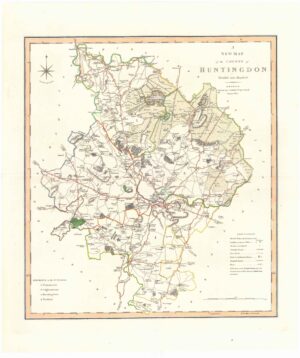 1801 Large Antique Map HUNTINGDON CAMBRIDGESHIRE by C Smith (SM2/24)