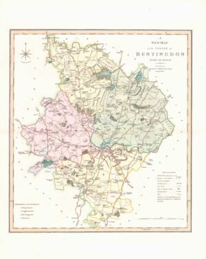1804 Large Antique Map HUNTINGDON CAMBRIDGESHIRE by C Smith (SM2/29)