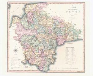 1804 Large Antique Map DEVON  by C Smith (SM2/9)