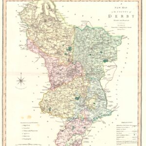 1804 Large Antique Map DERBY DERBYSHIRE by C Smith (SM2/8)