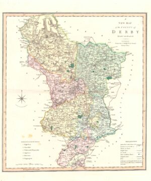 1804 Large Antique Map DERBY DERBYSHIRE by C Smith (SM2/8)