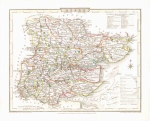 1816 Original Antique Map ESSEX original colour (ET-13)