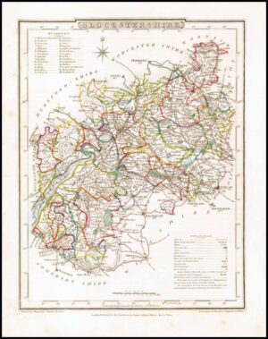 1816 Original Antique Map GLOCESTERSHIRE GLOUCESTERSHIRE  original colour (ET-15)