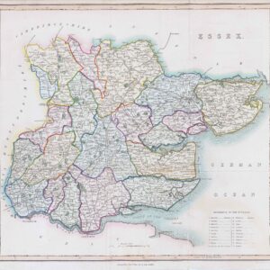c1840 Original Antique Map of ESSEX by James Bingley  (LM20-34)