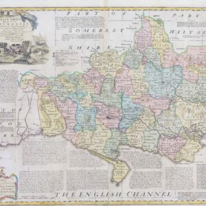 1760 AN ACCURATE MAP OF DORSET SHIRE DIVIDED HUNDREDS by Bowen (LM20-56)