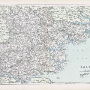 1912 Original Antique Map of ESSEX by G W Bacon (BLS-3)