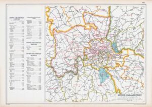 1912 Map of LONDON-PARLIAMENTARY Middlesex Surrey Essex Hertford (BLS-17)