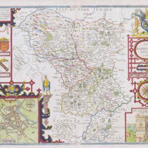 1676 ANNO DARBIESHIRE DESCRIBED Derbyshire by John Speed Map Bassett Chiswell