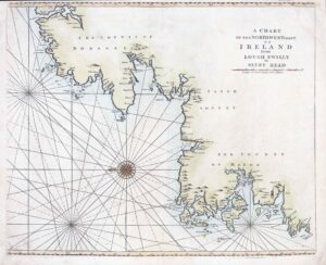 c1729 Sea Chart NORTH WEST COAST IRELAND Lough Swilly Slyne Head Map (LM24)