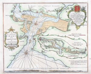 1760 Large SEA CHART HARBOUR CORK Ireland Greenville Collins Map