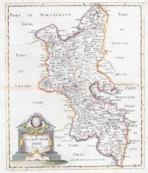 1695 1st Edition BUCKINGHAMSHIRE original antique Map by Robert Morden (LM30-17)