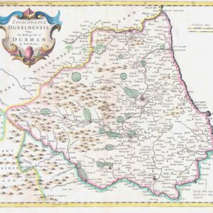 1695 1st Edition DURHAM Antique Map DUNELMENSIS Robert Morden (GSM-47)