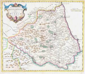 1695 1st Edition DURHAM Antique Map DUNELMENSIS Robert Morden (GSM-47)