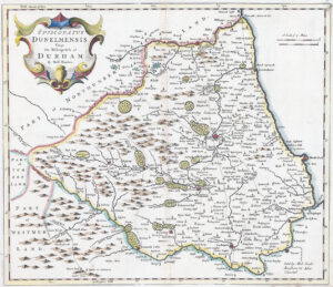 1695 1st Edition DURHAM Dunelmensis antique Map by Robert Morden (LM30-25)