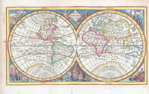 1674 ORBIS TERRARUM TYPUS World Double Hemisphere Map California Island (LM31...