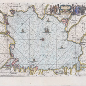 c1672 PASKAERT VANDE CASPISE ZEE Sea Chart CASPIAN SEA Oliver Dapper (LM32-24)