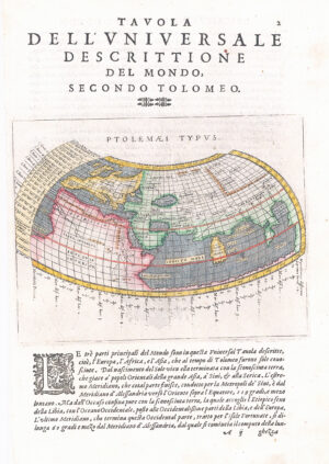 1597 Tavola Dell' Universale descrittione del mondo WORLD MAP Magini (LM33-6/7)