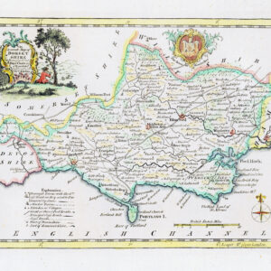 1769 An Accurate Map of DORSETSHIRE Dorset Antique Map Thomas Kitchin (KSMb-14)