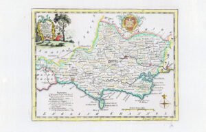 1769 An Accurate Map of DORSETSHIRE Dorset Antique Map Thomas Kitchin (KSMb-14)