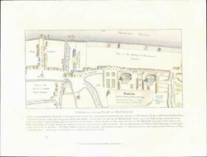 1809 LONDON The Above Curious Plan of Bankside Southwark Street Plan (65LI)