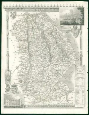 1840 - Original Antique Map of "LINCOLNSHIRE" by Thomas Moule (bm24)