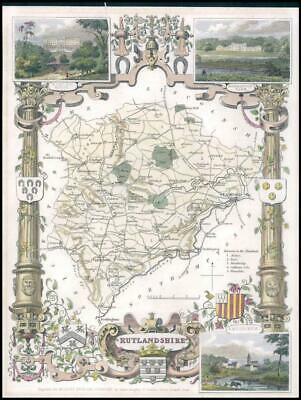 c1840 Original Antique Map of RUTLAND by Thomas Moule (LSM16)