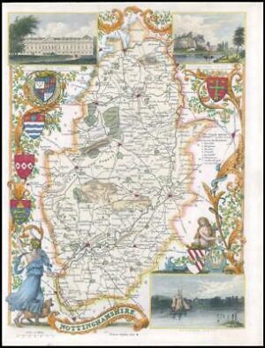 c1840 Original Antique Map of NOTTINGHAMSHIRE by Thomas Moule (LSM17)