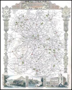 c1840 Original Antique Map of SHROPSHIRE by Thomas Moule (LSM14)