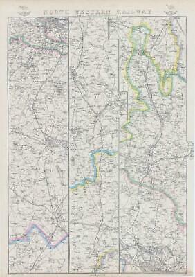 1863 Map NORTH WESTERN RAILWAY Sheet 1 London to Birmingham by Weller (DA124)