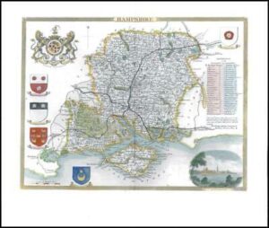c1840 Original Antique Map of HAMPSHIRE by Thomas Moule (LSM25)