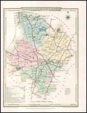 1806 Original Antique Map of HUNTINGDONSHIRE by J Roper   (LSM7)