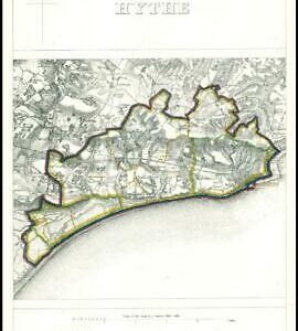 1868 Kent Boundary Commission Ordnance MAP PLAN of HYTHE (BC80)