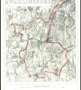 1868 Oxfordshire Boundary Commission Ordnance MAP PLAN of WALLINGFORD (BC173)