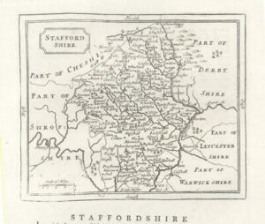c1780 Original Antique Map STAFFORDSHIRE by John Seller / Francis Grose (GR)