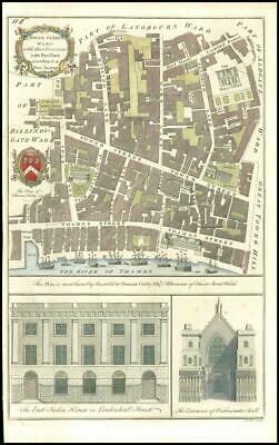 1755 London TOWER STREET WARD River Thames Mincing Harp Plan Maitland (ML2/21)