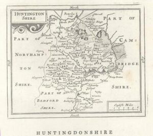 c1780 Original Antique Map HUNTINGDONSHIRE by John Seller / Francis Grose (GR)