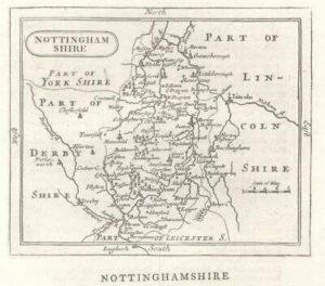 c1780 Original Antique Map NOTTINGHAMSHIRE by John Seller / Francis Grose (GR)