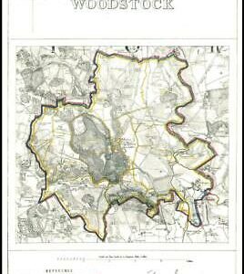 1868 Oxfordshire Boundary Commission Ordnance MAP PLAN of WOODSTOCK (BC190)