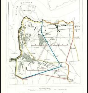 1868 Kent Boundary Commission Ordnance MAP PLAN of CHATHAM (BC33)